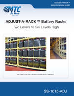 MTC Brochure for adjust-a-rack battery handling equipment - front cover