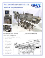 MTC Brochure for equipment clearance sale - front cover
