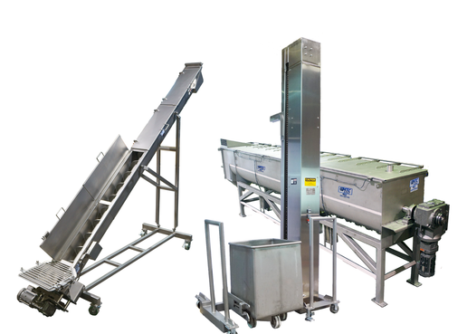 MTC food processing equipment examples conveyor, dumper, cooker
