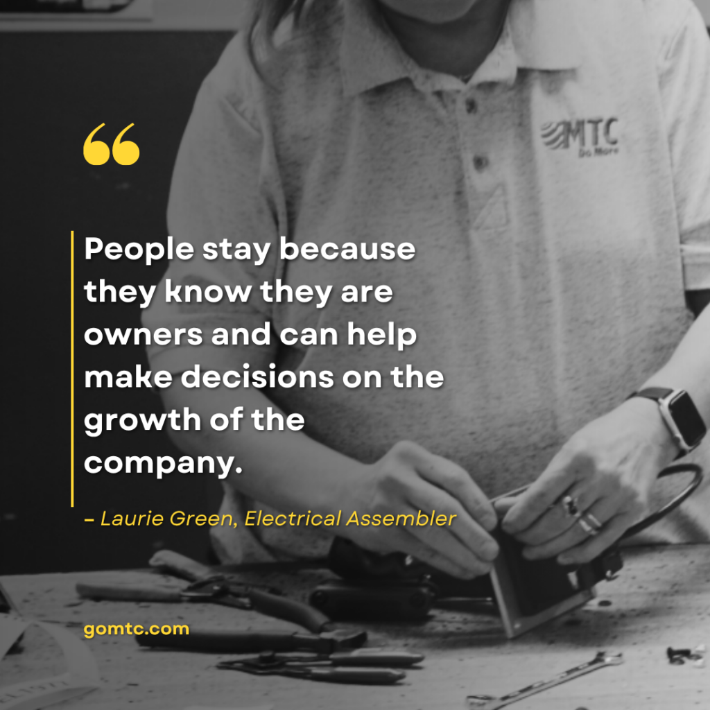 Laurie Greene working with a quote overlay